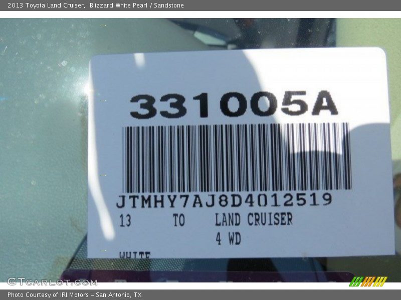 Blizzard White Pearl / Sandstone 2013 Toyota Land Cruiser