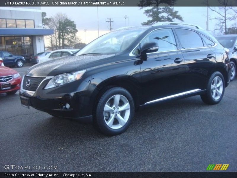 Obsidian Black / Parchment/Brown Walnut 2010 Lexus RX 350 AWD
