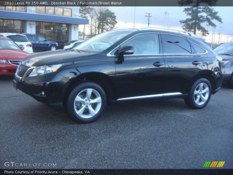 Obsidian Black / Parchment/Brown Walnut 2010 Lexus RX 350 AWD