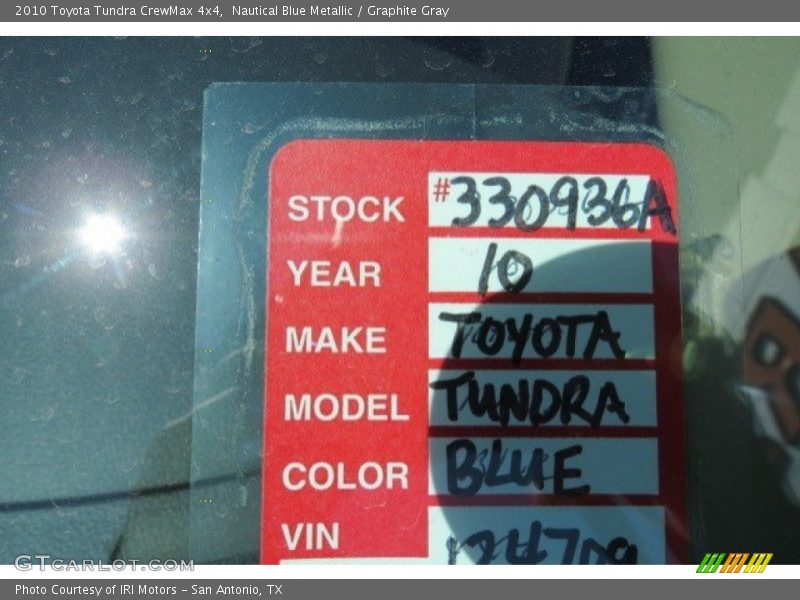 Nautical Blue Metallic / Graphite Gray 2010 Toyota Tundra CrewMax 4x4