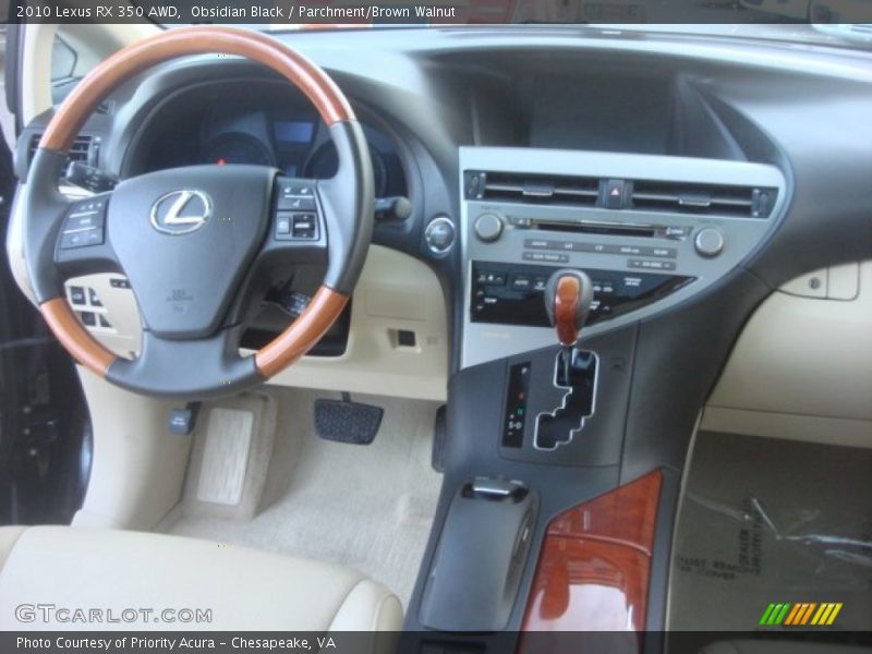 Obsidian Black / Parchment/Brown Walnut 2010 Lexus RX 350 AWD