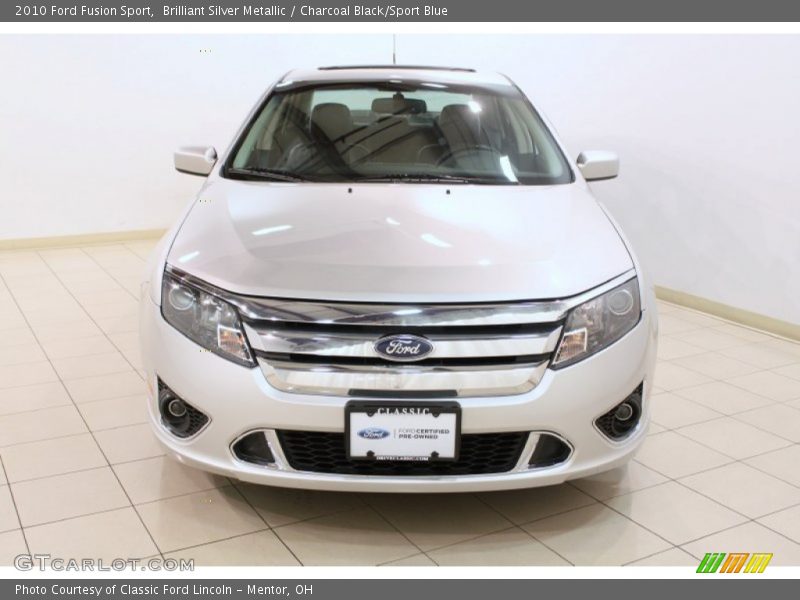 Brilliant Silver Metallic / Charcoal Black/Sport Blue 2010 Ford Fusion Sport