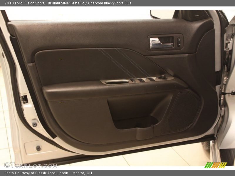 Brilliant Silver Metallic / Charcoal Black/Sport Blue 2010 Ford Fusion Sport