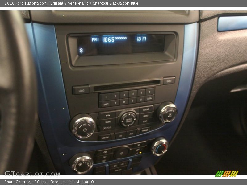 Brilliant Silver Metallic / Charcoal Black/Sport Blue 2010 Ford Fusion Sport