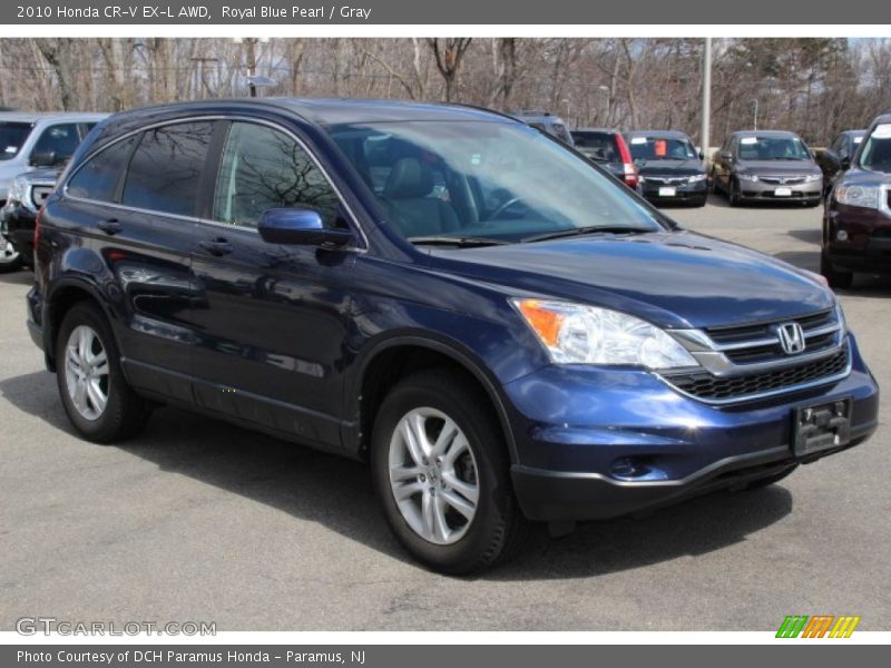 Royal Blue Pearl / Gray 2010 Honda CR-V EX-L AWD