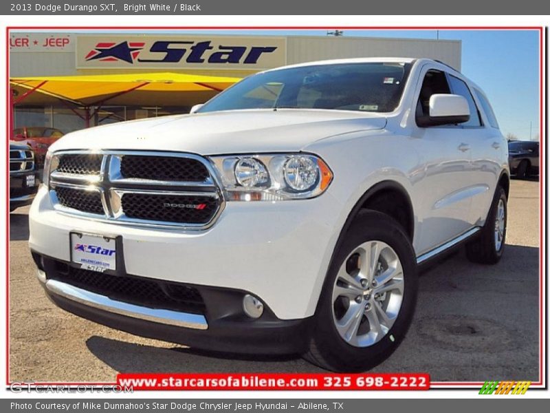 Bright White / Black 2013 Dodge Durango SXT