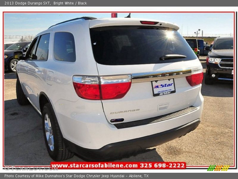 Bright White / Black 2013 Dodge Durango SXT
