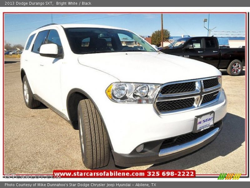 Bright White / Black 2013 Dodge Durango SXT