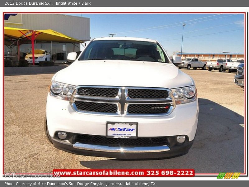 Bright White / Black 2013 Dodge Durango SXT