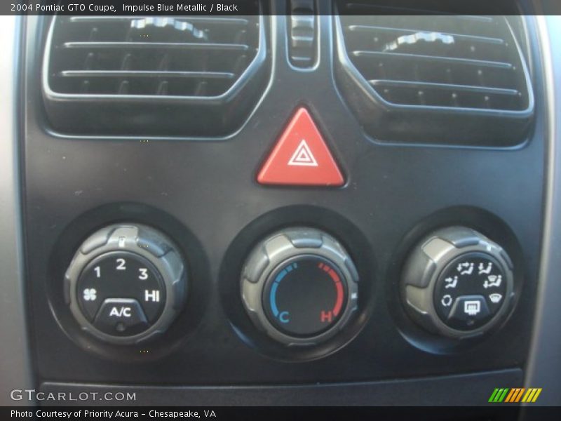 Controls of 2004 GTO Coupe