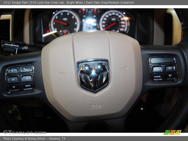 Bright White / Dark Slate Gray/Medium Graystone 2012 Dodge Ram 1500 Lone Star Crew Cab
