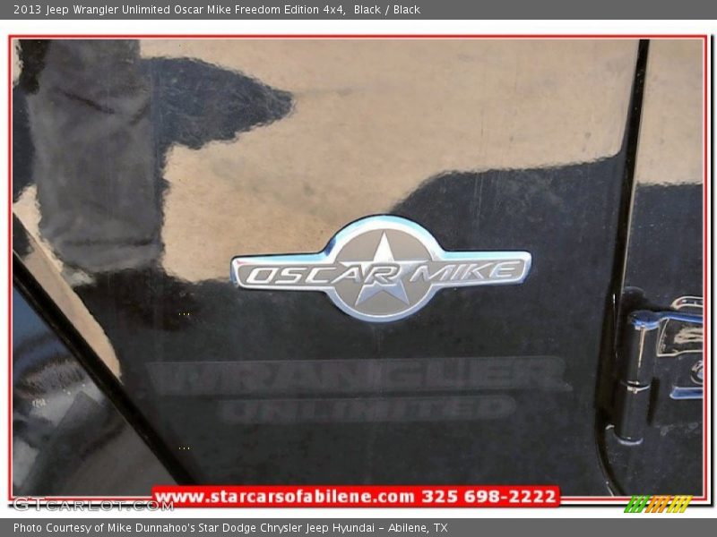 Black / Black 2013 Jeep Wrangler Unlimited Oscar Mike Freedom Edition 4x4