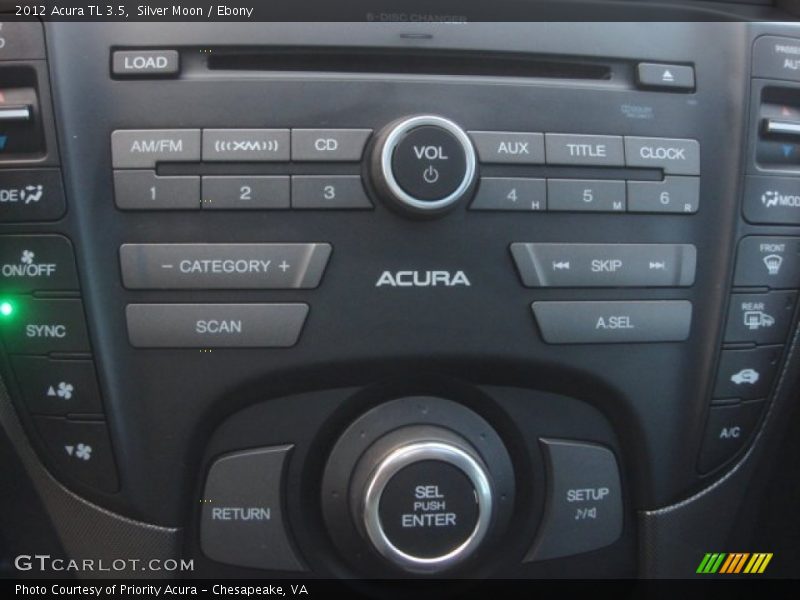 Silver Moon / Ebony 2012 Acura TL 3.5