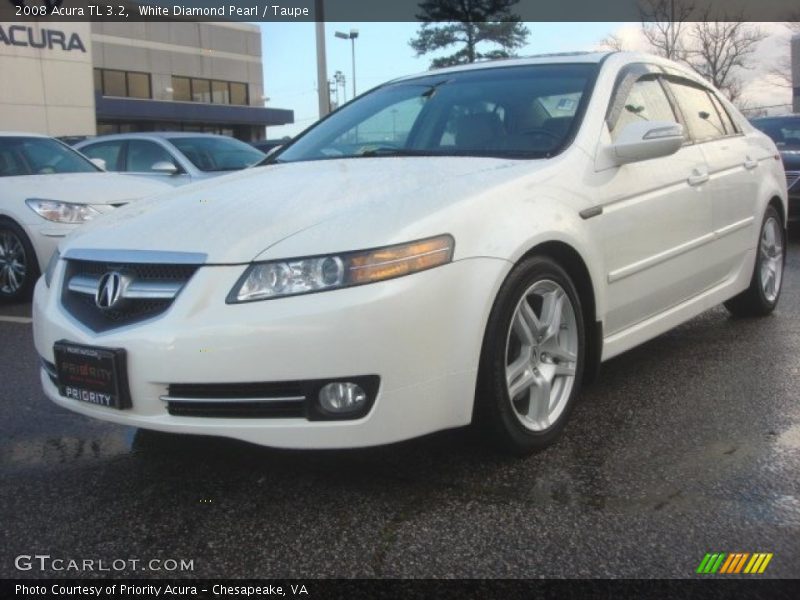 White Diamond Pearl / Taupe 2008 Acura TL 3.2