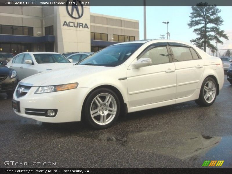 White Diamond Pearl / Taupe 2008 Acura TL 3.2