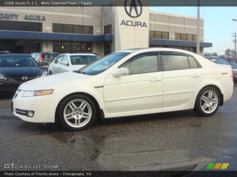 White Diamond Pearl / Taupe 2008 Acura TL 3.2