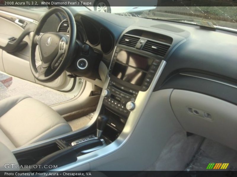 White Diamond Pearl / Taupe 2008 Acura TL 3.2