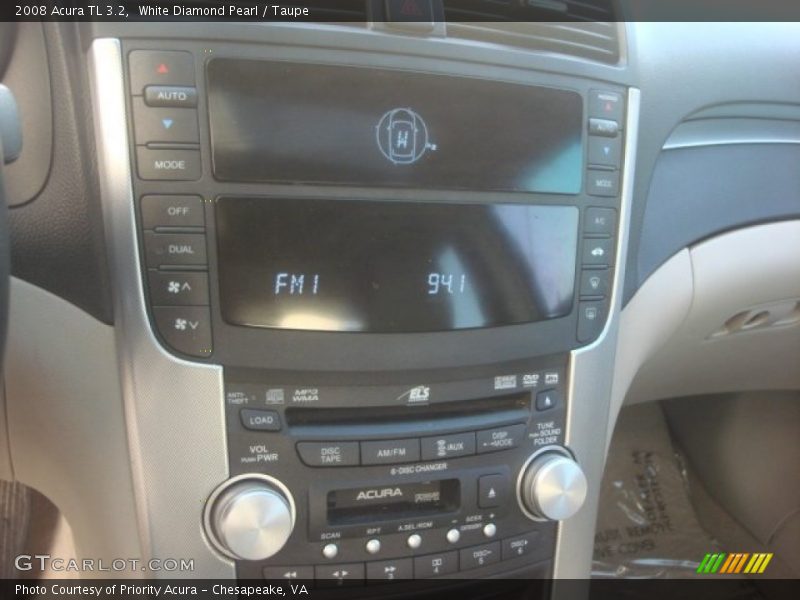 White Diamond Pearl / Taupe 2008 Acura TL 3.2