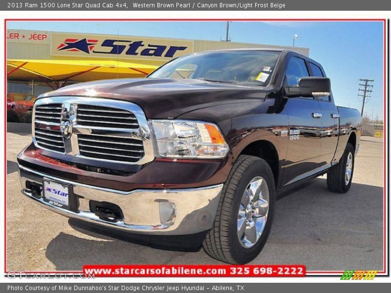 Western Brown Pearl / Canyon Brown/Light Frost Beige 2013 Ram 1500 Lone Star Quad Cab 4x4