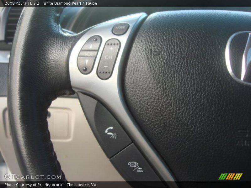 White Diamond Pearl / Taupe 2008 Acura TL 3.2