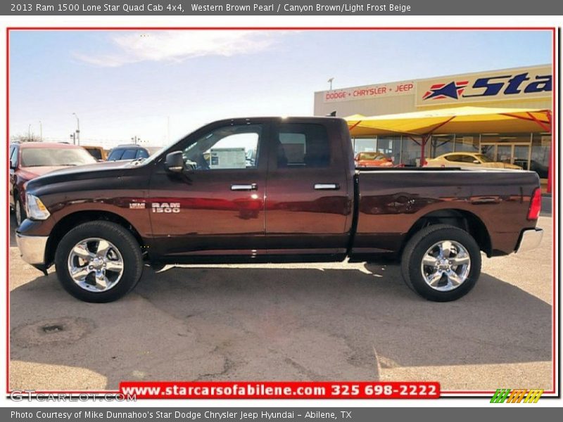 Western Brown Pearl / Canyon Brown/Light Frost Beige 2013 Ram 1500 Lone Star Quad Cab 4x4