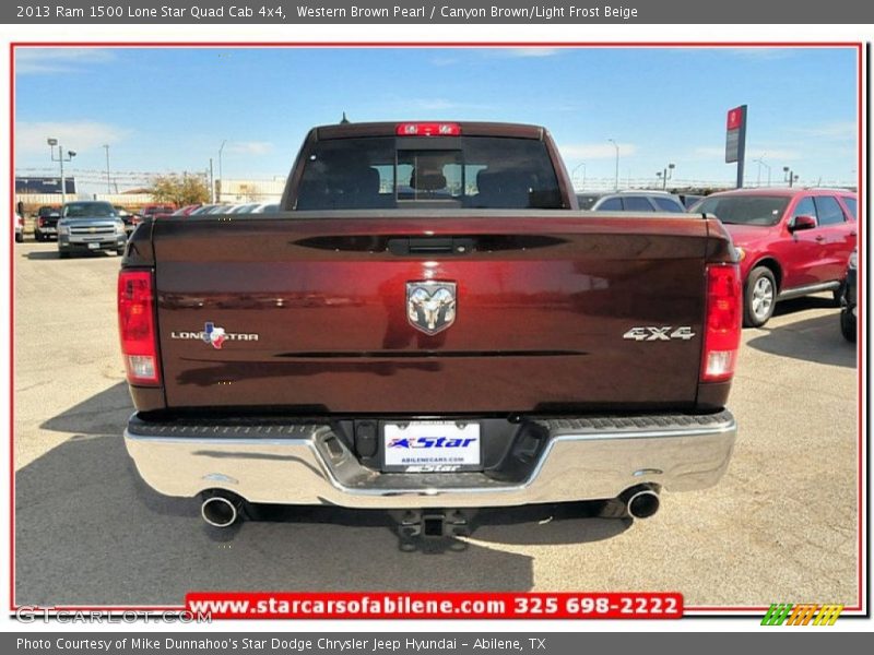 Western Brown Pearl / Canyon Brown/Light Frost Beige 2013 Ram 1500 Lone Star Quad Cab 4x4