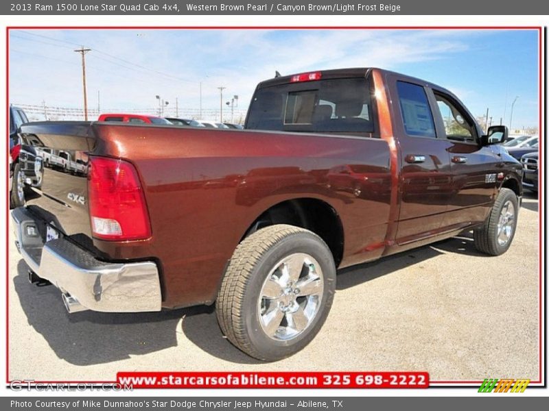 Western Brown Pearl / Canyon Brown/Light Frost Beige 2013 Ram 1500 Lone Star Quad Cab 4x4