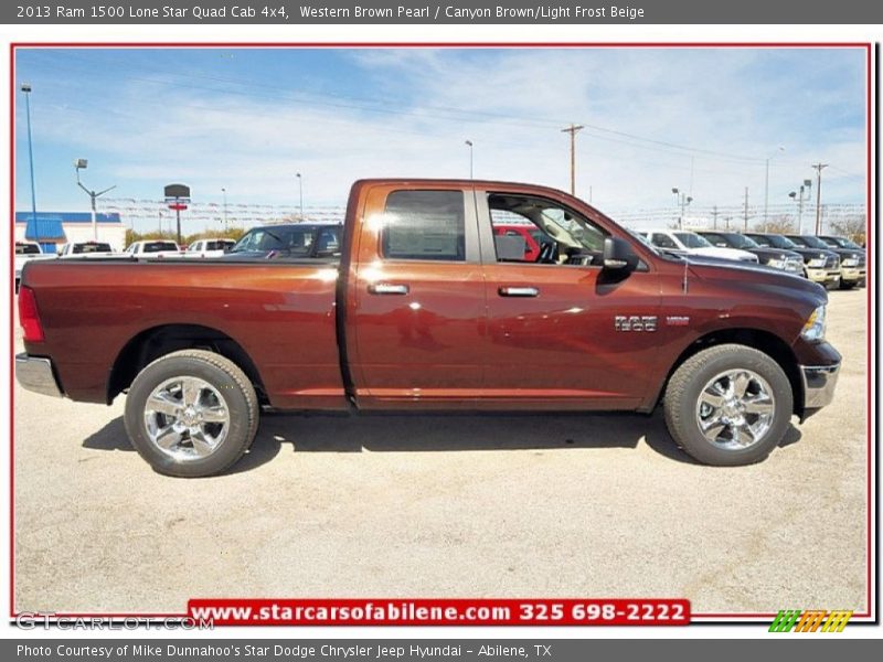 Western Brown Pearl / Canyon Brown/Light Frost Beige 2013 Ram 1500 Lone Star Quad Cab 4x4