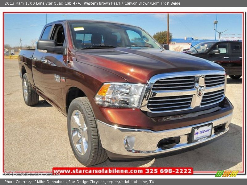 Western Brown Pearl / Canyon Brown/Light Frost Beige 2013 Ram 1500 Lone Star Quad Cab 4x4
