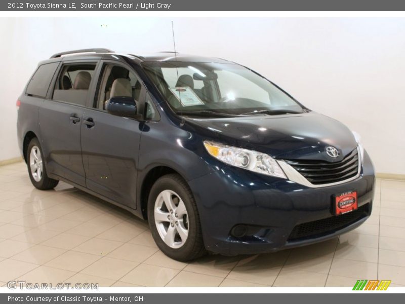South Pacific Pearl / Light Gray 2012 Toyota Sienna LE