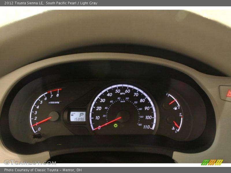 South Pacific Pearl / Light Gray 2012 Toyota Sienna LE