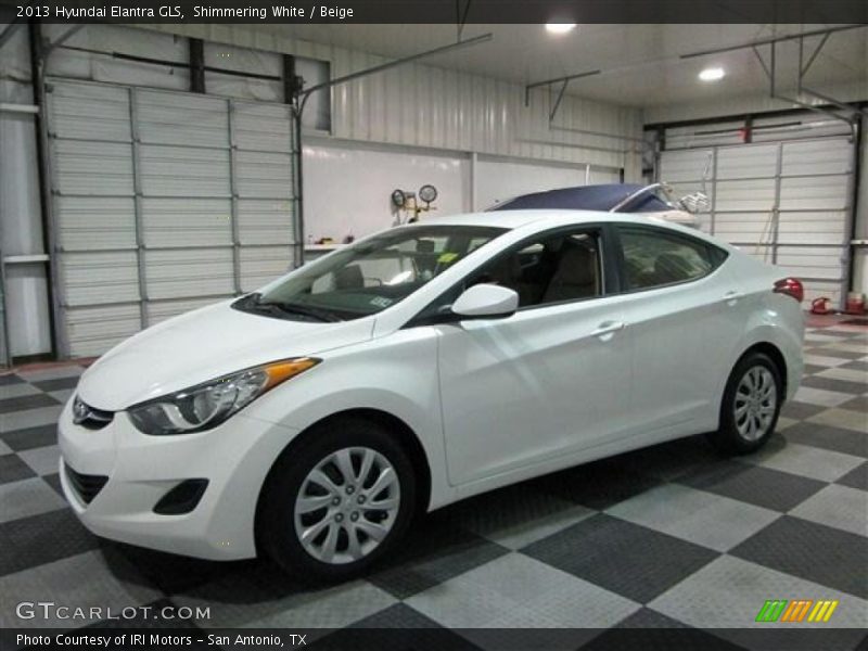 Shimmering White / Beige 2013 Hyundai Elantra GLS
