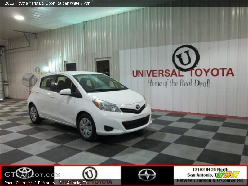 Super White / Ash 2013 Toyota Yaris L 5 Door