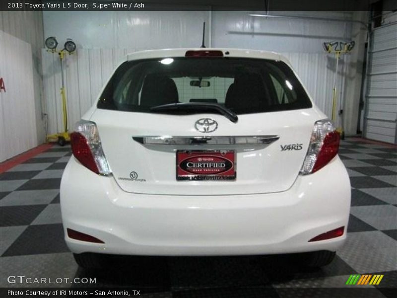 Super White / Ash 2013 Toyota Yaris L 5 Door