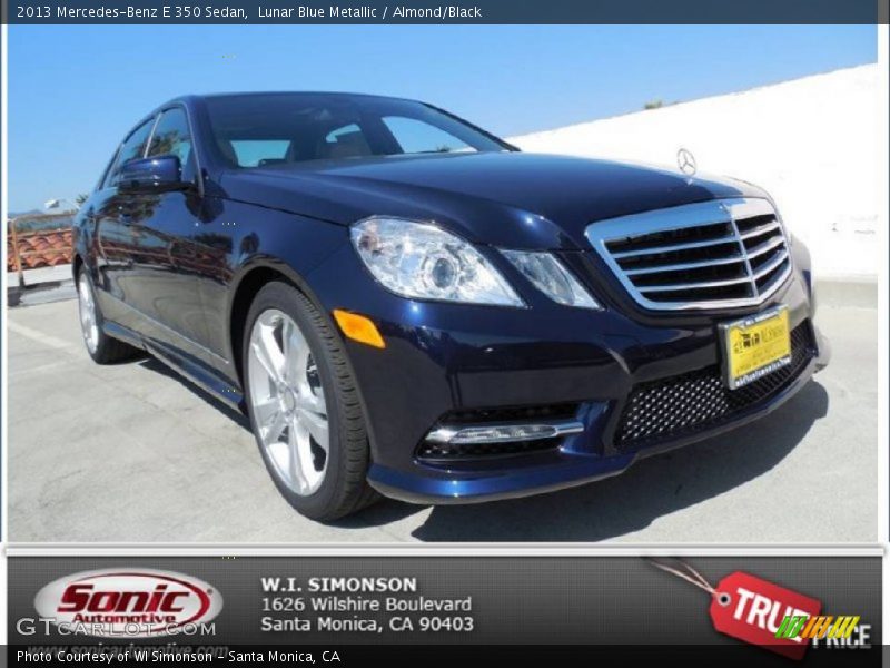 Lunar Blue Metallic / Almond/Black 2013 Mercedes-Benz E 350 Sedan