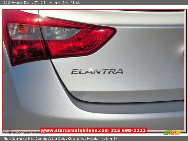 Shimmering Air Silver / Black 2013 Hyundai Elantra GT