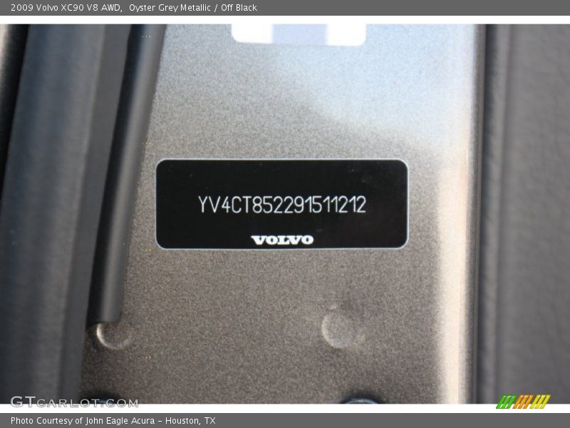 Oyster Grey Metallic / Off Black 2009 Volvo XC90 V8 AWD