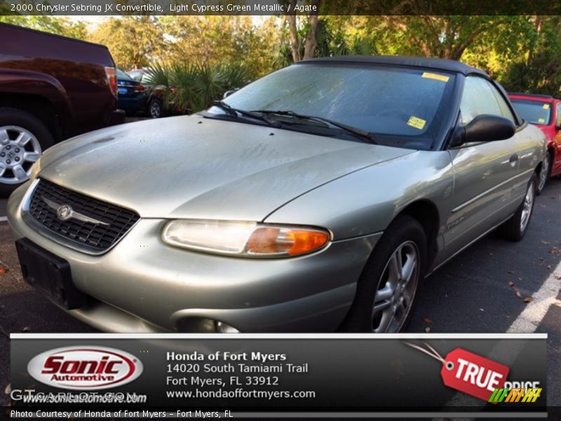 Light Cypress Green Metallic / Agate 2000 Chrysler Sebring JX Convertible
