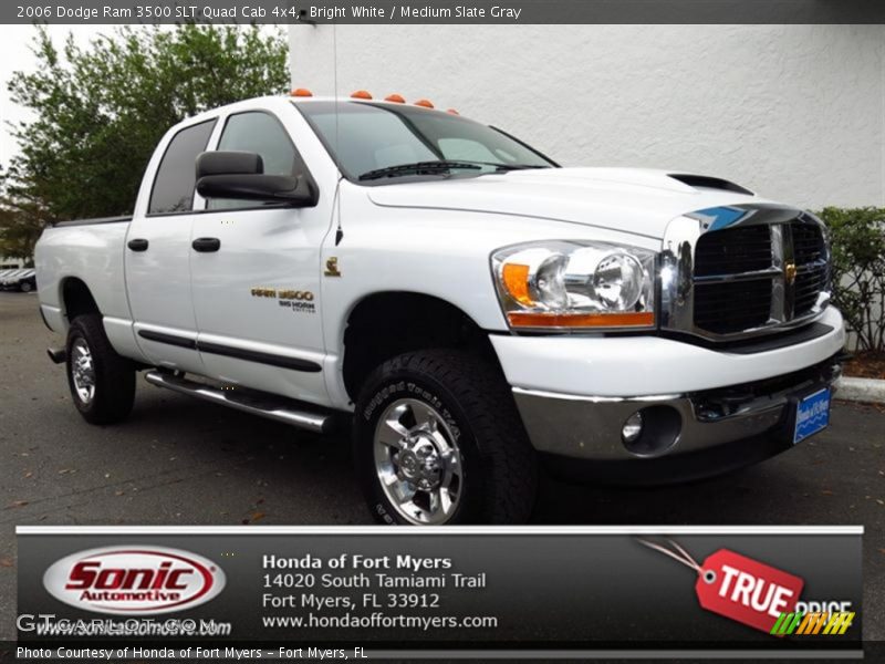 Bright White / Medium Slate Gray 2006 Dodge Ram 3500 SLT Quad Cab 4x4
