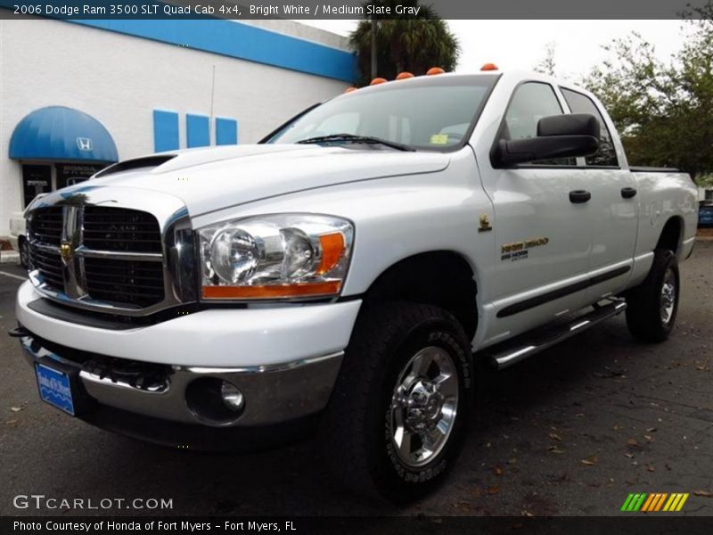 Bright White / Medium Slate Gray 2006 Dodge Ram 3500 SLT Quad Cab 4x4