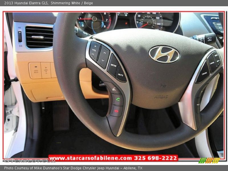 Shimmering White / Beige 2013 Hyundai Elantra GLS