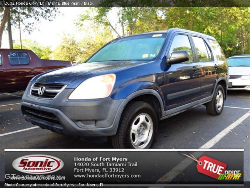 Eternal Blue Pearl / Black 2002 Honda CR-V LX