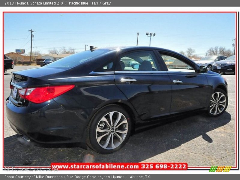 Pacific Blue Pearl / Gray 2013 Hyundai Sonata Limited 2.0T