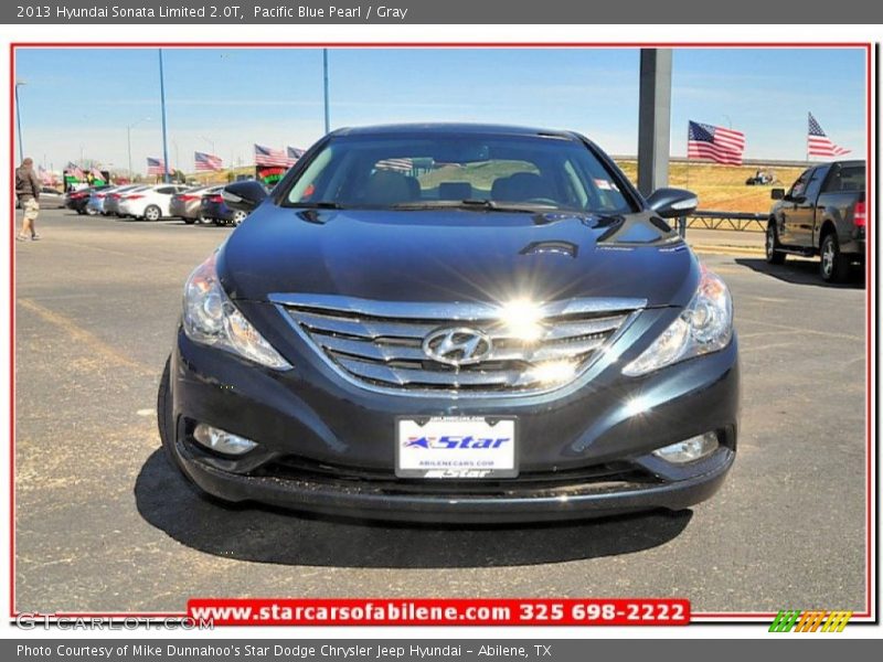 Pacific Blue Pearl / Gray 2013 Hyundai Sonata Limited 2.0T