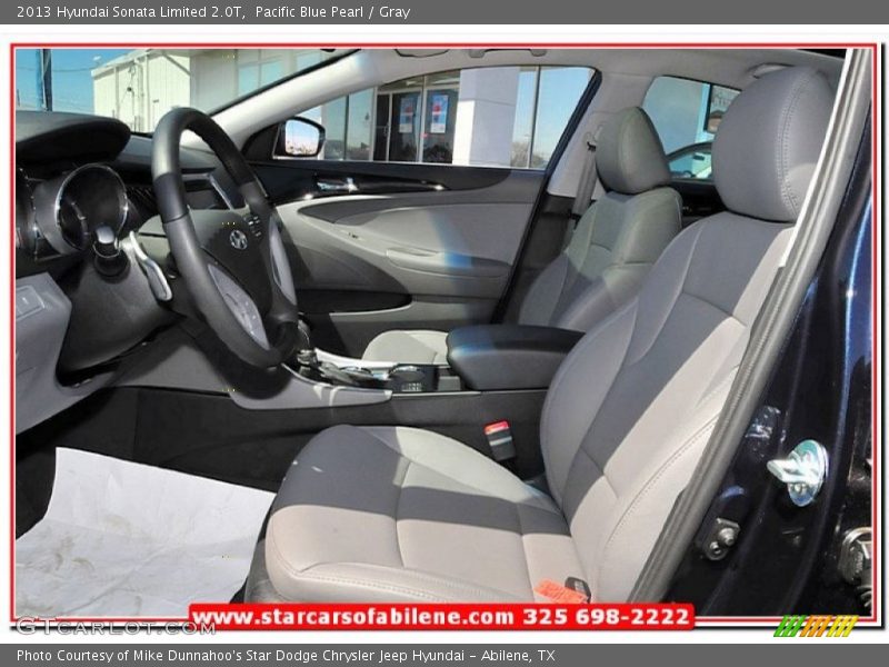Pacific Blue Pearl / Gray 2013 Hyundai Sonata Limited 2.0T