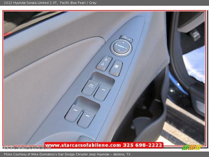 Pacific Blue Pearl / Gray 2013 Hyundai Sonata Limited 2.0T