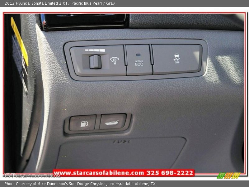 Pacific Blue Pearl / Gray 2013 Hyundai Sonata Limited 2.0T