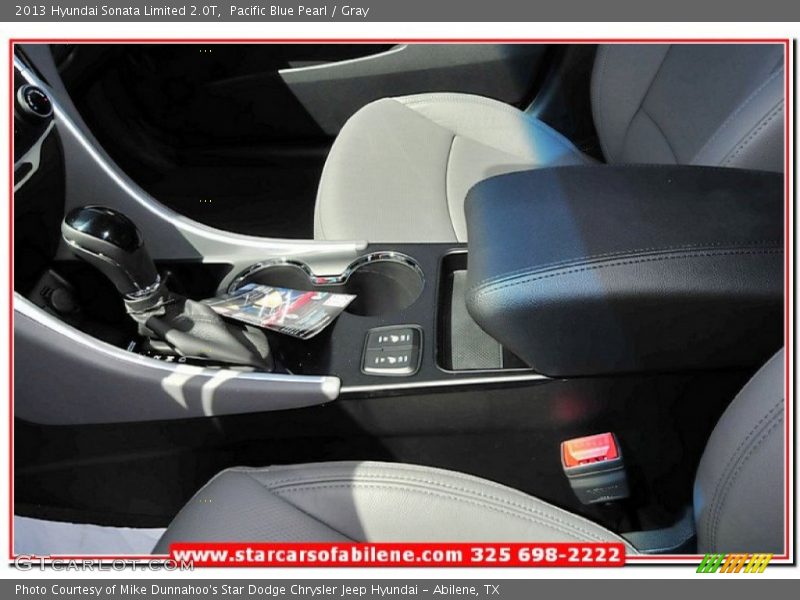 Pacific Blue Pearl / Gray 2013 Hyundai Sonata Limited 2.0T