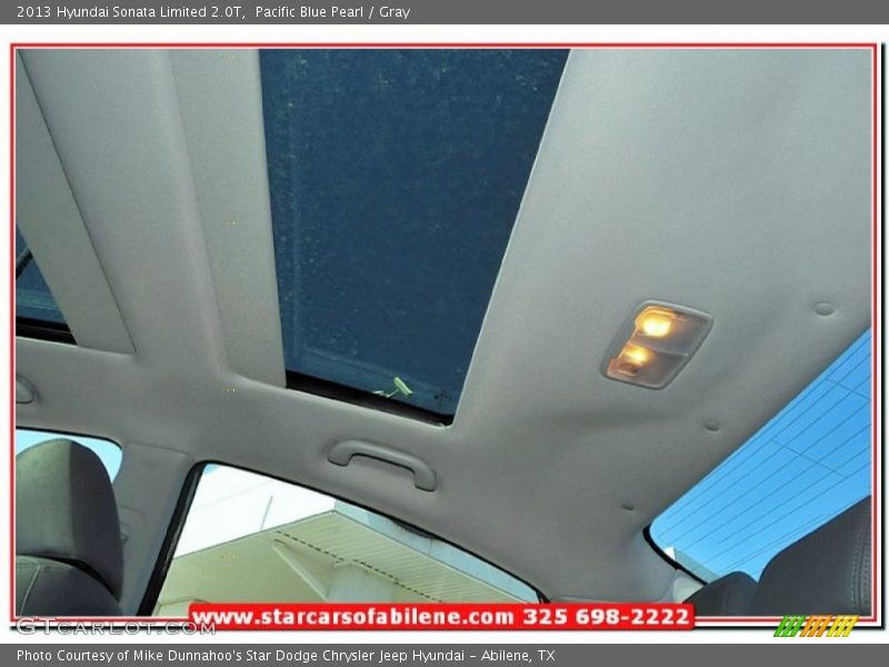 Pacific Blue Pearl / Gray 2013 Hyundai Sonata Limited 2.0T