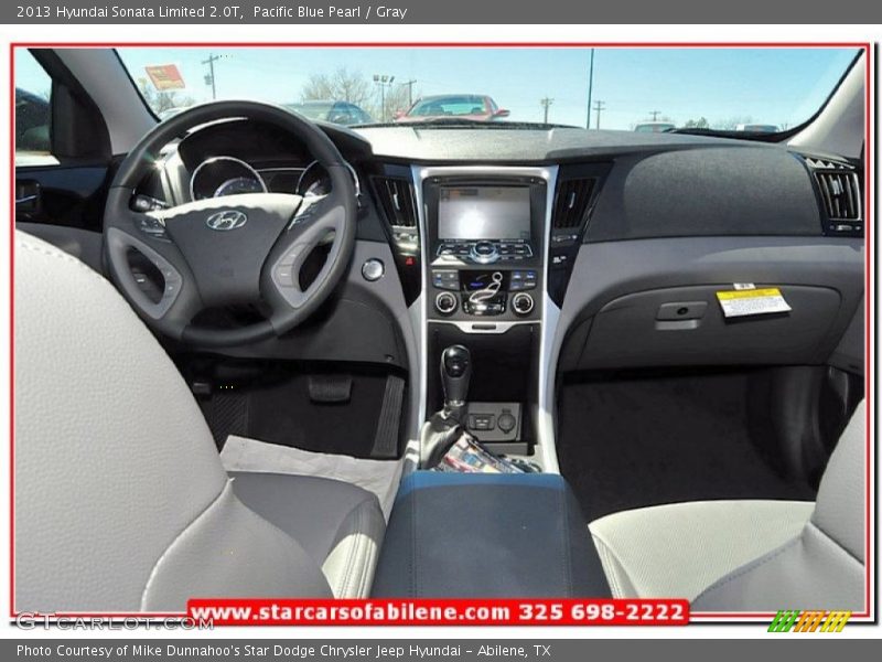Pacific Blue Pearl / Gray 2013 Hyundai Sonata Limited 2.0T